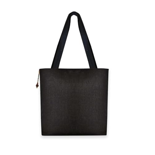 Image of Hand-Printed Tote Bag with Classical Design-Reusable, Zipper Closure For Women & Girls