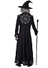 Fun Costumes Men's Warlock Costume, Mysterious Wizard Robe, Black Witchcraft Outfit for Adults, Fantasy Mage Halloween Medium Bundle #2