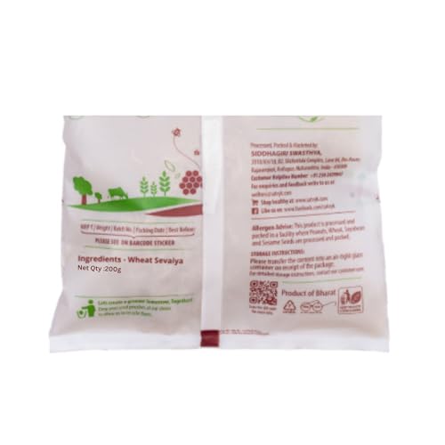 Image of S Siddhagiri's SATVYK THE HEALTH re STORE Whole Wheat Vermicelli (200gm) - Sevaiya | No Maida | Traditional Method Semiya | Preservative Free | Vegan | Chemical Free Wheat Sevaiya
