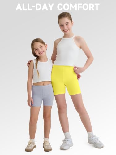Image of 8 Pack Girls Shorts Bike Shorts Toddler Cartwheel Dance Under Dress Clothes | Soft & Stretchy & Not See Through, 12M-16Y Toddler & Kids Biker Shorts, Snug Fit Stays Put, Multi-color Girls Clothes Pack