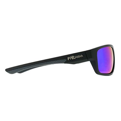 Piranha Fitz Men's Sports Sunglasses with Matte Black Frame and Blue Mirror Lens4