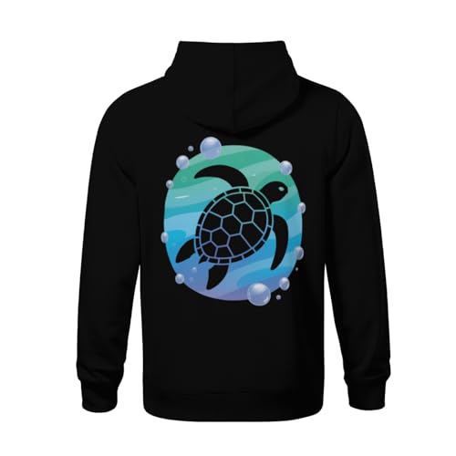 Kids Sea Turtle Ocean Scuba Diving Freediving Boys Girls Lightweight Kangaroo Pocket Fleece Hoodies3