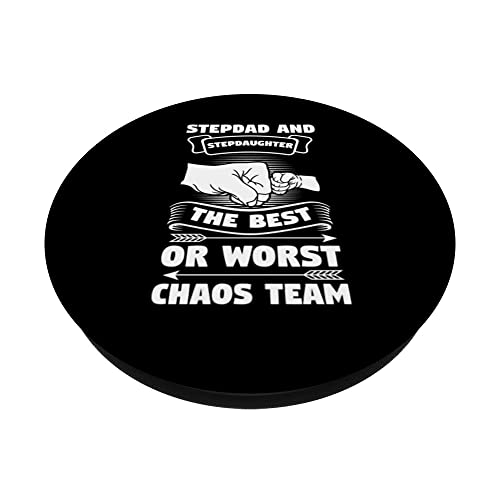stepdad and stepdaughter or wrost chaos team stepfather PopSockets Swappable PopGrip, Black - Image 2