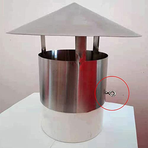 Kesimo Chimney Cowl Stainless Steel Waterproof Round Air Vent Cowl Cap Roof Chimney Flue Cowl Pipe Rain Cover Protector Cap Ending Heating Stove Exhaust Pipe Chimney Rain Cap,170Mm #TOP2