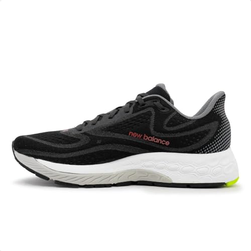 New Balance Fresh Foam X 880 V13 Tênis de corrida masculino, Preto/vermelho tijolo, 39
