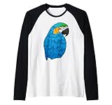 Regalo perfetto per chi ama la natura e gli amanti degli animali. Caratteristiche di una colorata ara ararauna blu e giallo macaw. The largest South American Parrot