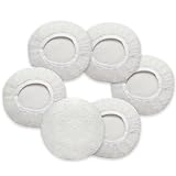 Qjaiune 6 PCS Car Buffing Pads for 5-6 Inch Orbital Polisher, Lamb Fleece Polishing Pad Buffer Polisher Bonnets, 5-6 Inch Polishing Pads Cover Waxing Pads for Car Detailing (White)