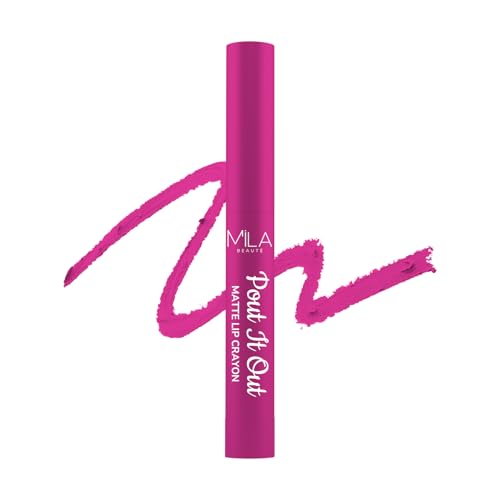Image of Mila Beaute Pout It Out Matte Lip Crayon | Highly Pigmented & Enriched With Jojoba Oil | Soft Matte Finish | Creamy & Light Weight Texture | Smooth Glide Application | Shade - (Elizabeth 1.25g)