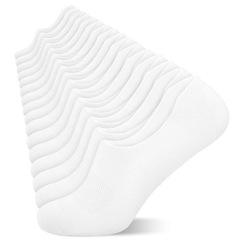wernies No Show Socks for Women - 8 Pairs Low Cut Non Slip Invisible Casual Liner Ankle SocksWhite M