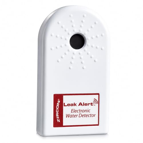 Zircon Leak Alert Electronic Water Leak Detector & Flood Sensor Alarm with 90dB Audio Dual Leak Alarms 1 Pack White
