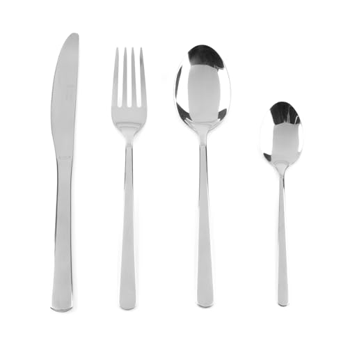 Russell Hobbs Vienna 16 Piece Cutlery Set – Stainless Steel Flatware, Place Settings for 4 People, Tableware with Forks, Knives, Tablespoons and Teaspoons, Dishwasher Safe, 15 Year Guarantee