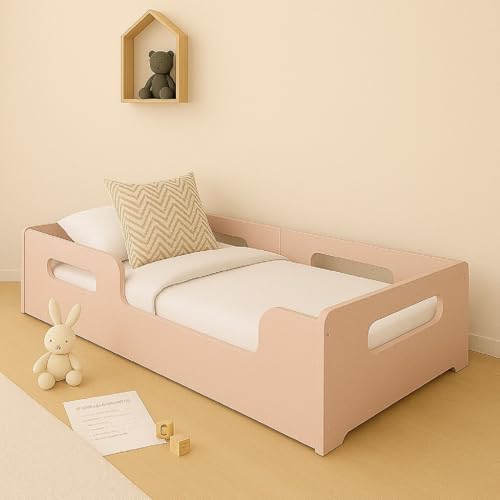Cama Montessori Solteiro Princesa Infantil MDF para Colchão 188x88 - Rosa