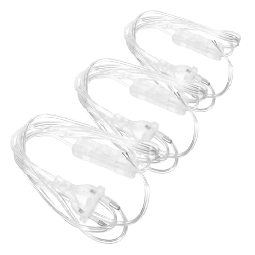 ELAYARD 3 Piezas Cable de Alimentación con Interruptor Transparente Lámparas Enchufe Europeo Redondo Cable de Repuesto Duradero y Versátil para Múltiples Dispositivos