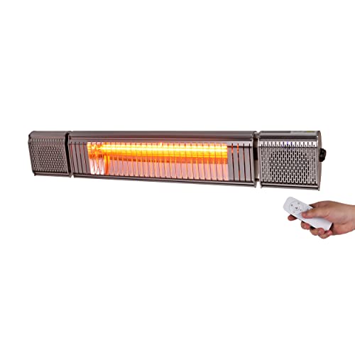 MaxxGarden - Chauffage radiant pour le patio (2000w) & Bluetooth avec haut-parleur - Chauffage de patio moderne suspendu - Chauffage de jardin avec chaleur rayonnante efficace