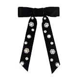 BlouseHouse 制服リボン リボンタイ 蝶ネクタイ レディース 制服小物 蝶結び ベルベット バロック系 文芸復古 宮廷風 学院風 入学式/卒業式/発表会 OL 通勤 通学 デート 贈り物 ブラック