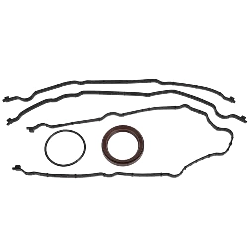Hihaha Engine Timing Cover Gasket Set TCS46159 for Ford for Mustang 2011-2019 Chain Case Cover Gasket Long-lasting Sealing Rubber,Metal 1 Set Black