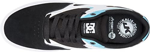 DC Men's Kalis Vulc Low Top Casual Skate Shoe, Black/White/Blue, 12 | Image 3
