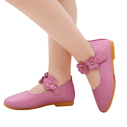 Girls Dress Shoes Closed Toe Wedding Party School Ankle Strap Ballet Flats Shoes Little Big Kids Flower Girl Shoes2