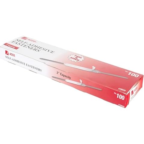GBC Self-Adhesive Fasteners, 2" Capacity, Economy, 100 Fasteners/Box (70020) Cover