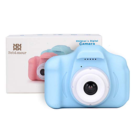 Bebamour Kids Digital Camera Toys pour l'âge 3-8 Ans Garçons Filles Caméscope Cadeaux Enfants Caméra Étanche, Vidéo 1080P HD Écran de 2 Pouces pour Le Jeu Extérieur Caméra Antichoc (Bleu)