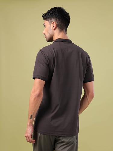 Image of TECHNOSPORT Men's Regular Fit Half Sleeve Polo T-Shirt with Collar, ELASTO Plus Quick Dry Moisture Wicking Polo Tee for Gym Sports Golf and Casual Wear