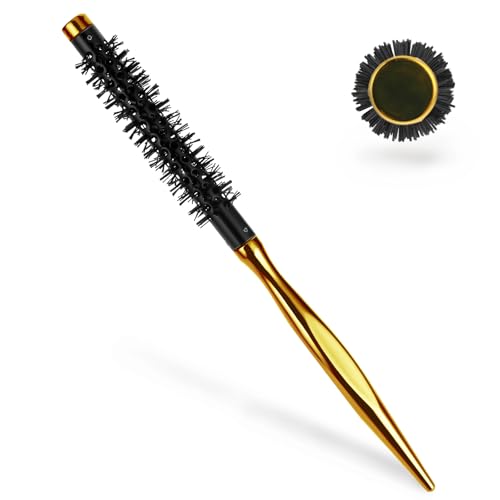 Small Round Hair Brush, 1 Inch Quiff Roller Brush for Blow Drying Portable Travel Curling Hairbrush for Women Hair Styling