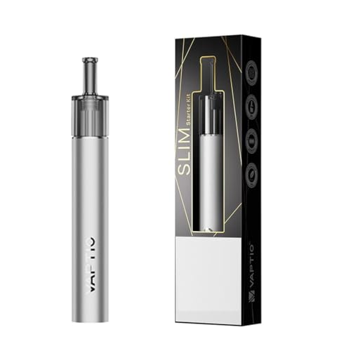 Pod Mod Vaptio SLIM Kit Vape Pen avec batterie 500mAh Kit de vaporisateur Pod 2.0ML cigarette électronique kit complet sans liquide, sans nicotine (Argent)