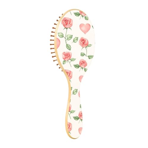 Wet Brush - Cepillo desenredante para todo tipo de cabello, cerdas suaves que se deslizan a través de los enredos con facilidad, acuarela rosa y corazón para cabello húmedo y seco