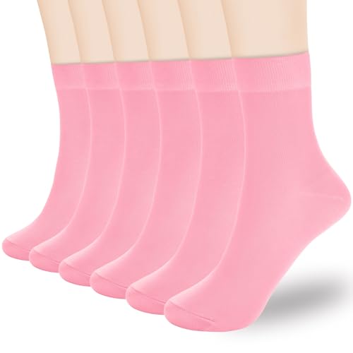 Image of Corlap Women's Thin Above Ankle Socks - 6Pairs Cotton Casual Bootie Dress Crew Socks