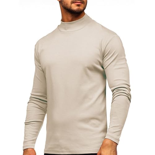 Maiyifu-GJ Mens Half Turtleneck Long Sleeve Pullover Slim Fit Basic Designed Undershirt Stretch Slim Fit Sweaters2