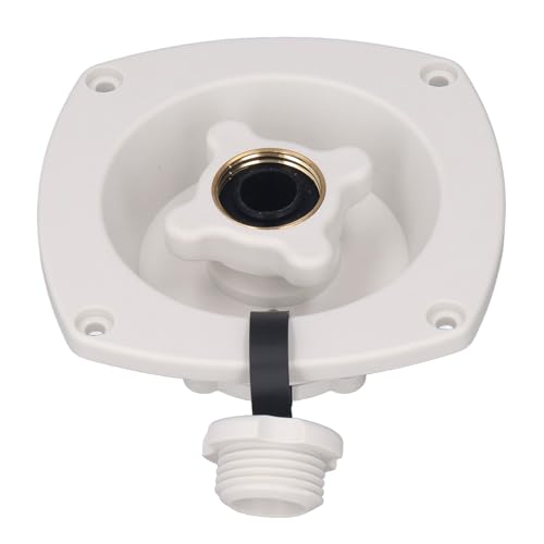 Image of Yosoo Health Gear RV Water Inlet Wall Mount City Water Inlet with Regulator, Sturdy ABS RV Water Inlet Reduce Pressure Fresh Water Injection Port with Quick Connector for Trailer Camp Boat (White)