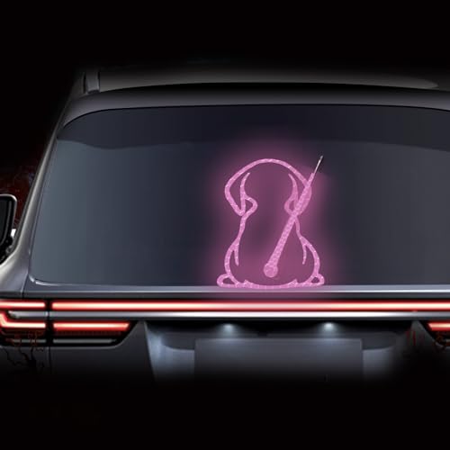 Image of Dog Decal Vinyl Sticker, Rear Wiper Decal Cute Dog Moving Tail Wiper Decals Reflective Stickers Windshield Wiper Stickers Window Wiper Decals Tags for Rear Vehicle Wipers (Purple)