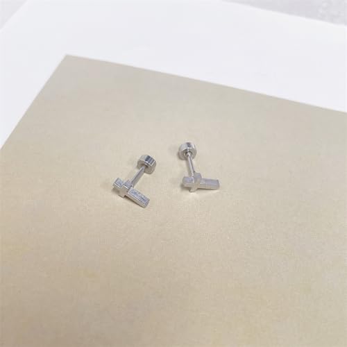 18G Cross Screw Flat Back Small Stud Earrings for Women Men Girls Minimalist Surgical Steel Cartilage Tragus Piercing Sleeper Little Studs Hypoallergenic Birthday Gift4