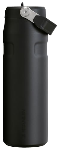Stanley IceFlow Flip Straw 2.0 Water Bottle 24 OZ | Built-In Straw with Larger Opening | Lightweight & Leak-Resistant | Insulated Stainless Steel | BPA-Free | Black 2.0