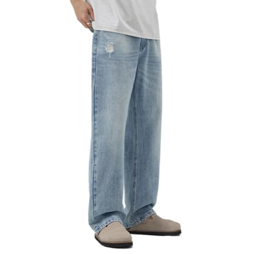 Fashion Ripped Baggy Denim Pants for Men Hip Hop Jean Jogger Long Trousers Streetwear