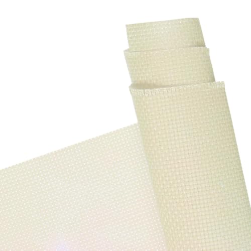 Image of Essentials By Leisure Arts Aida Cloth, 14 Count, Ivory, Cross Stitch Fabric, Embroidery Fabric, Cross Stitch Supplies for Crafting, Stitching, and Sewing Projects 30x36