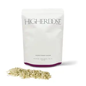 HigherDOSE Serotonin SOAK - Potent Magnesium Flakes with Stress Relief Essential Oils & Apple Cider Vinegar - Relaxing Bath Salts to Maintain Serotonin Levels and Muscle & Nerve Relief (32 Ounce)