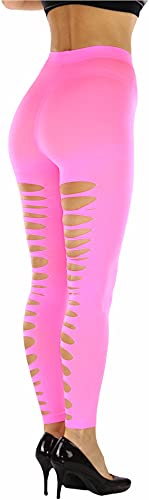 Image of ToBeInStyle Women's Slashed Ripped Shredded Distressed Hosiery Tights Leggings Music Festival