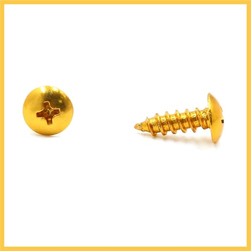 30 tornillos autorroscantes redondos tono oro motocicleta miniatura 2