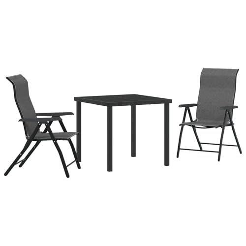 vidaXL Set de Comedor de Jardín de 3 Piezas Gris Poliratán