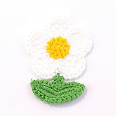 Naszywka haftowana 5 * 3,8 cm 30 szt. małych naszywek z kwiatami szydełkowymi, naszywki haftowane, aplikacje żelazne, chińskie na odzież, do przyszycia kurtkę jeansową(Big Red)