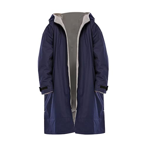 Baoblaze Traje Impermeable para Cambiar de Surf, Abrigo para Exteriores, Chaqueta, Capa para, Capa para Surf, Abrigo Cortavientos, Azul Oscuro Gris L
