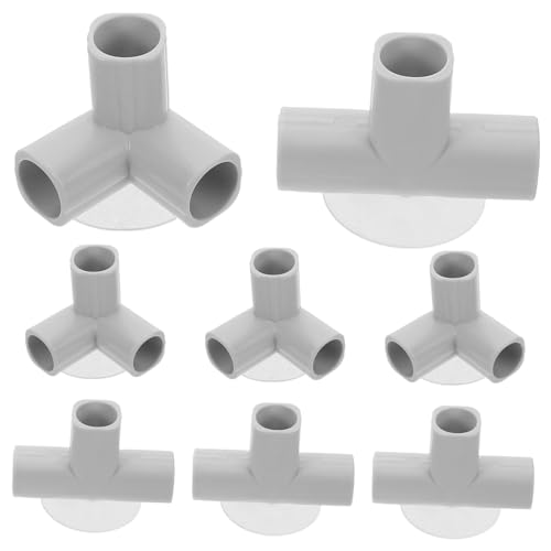GANAZONO 8 Piezas Accesorios para Barandilla Infantil con Conectores T y Ángulo para Montaje Flexible Resistentes y Seguros para Parques de Interiores