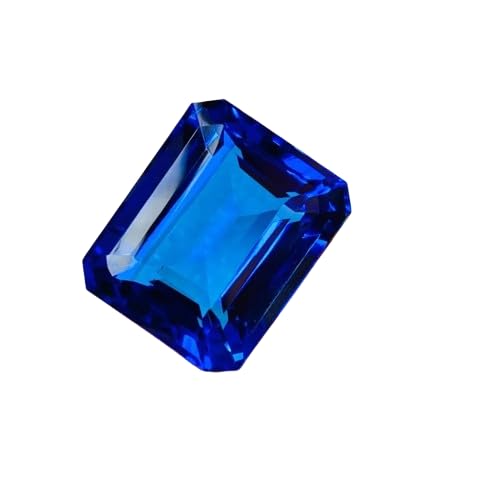 7.25 Ratti Crystal Original Natural Blue Sapphire Neelam | Nilam Stone for Men and Women (Lab - Approved) Square Shape AAAA+ Gemstone Excellent Square Cut(AW255