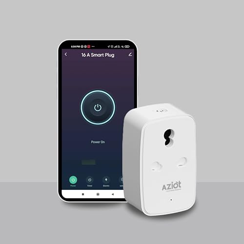 AZIOT 16A Smart Plug with Energy Monitoring, WiFi & Bluetooth, Made in India, Timer Function, Works with Alexa & Google Home