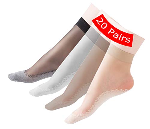 Image of Women's 10 Pairs Silky Thin Nylon Short Ankle Socks