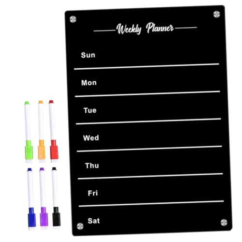 Sewroro Magnetische Küchenplaner Whiteboards A3 3d Acryl Abwischbar mit 6 Whiteboard Stiften Kühlschrank Organizer für Familienplanung Büro und Schule