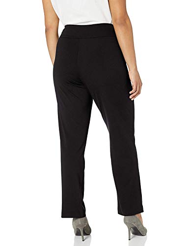 SLIM-SATION Women's Misses Pull on Solid Knit Flare Leg Pant with Tummy Panel3