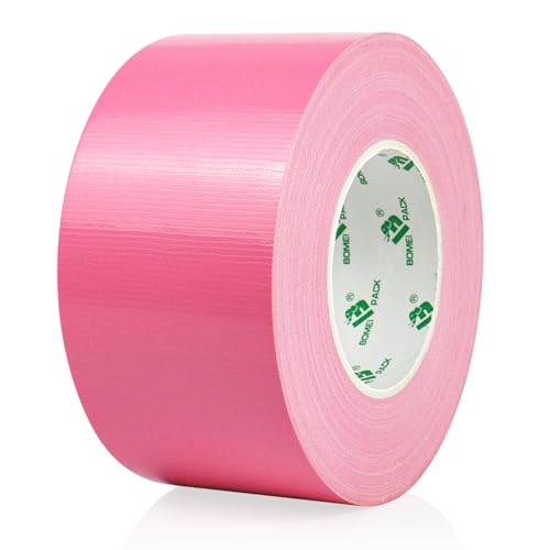BOMEI PACK Pink Duct Tape 3 inches Wide, Heavy Duty Industrial Strong Color Duct Tape 9.0mil x 60yds for Indoor Outdoor Use, Multi Purpose Home Repair