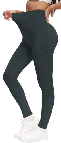 HiBwoBwo High Waisted Leggings for Women Tummy Control Soft Butt Lifting Yoga Pants Stretchy Running Athletic Workout No See Through Leggings